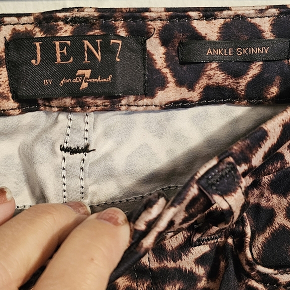 JEN7 Mankind Leopard Print Ankle Skinny Leg Women's Jeans NWT 10 - Picture 3 of 7